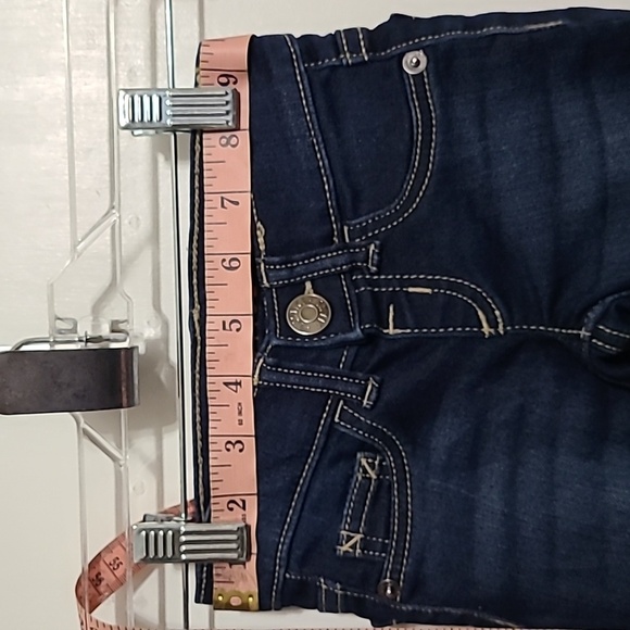 JUSTICE Blue Denim Mid Rise Dark Wash Jeggings - Size 6 Slim - Picture 9 of 10